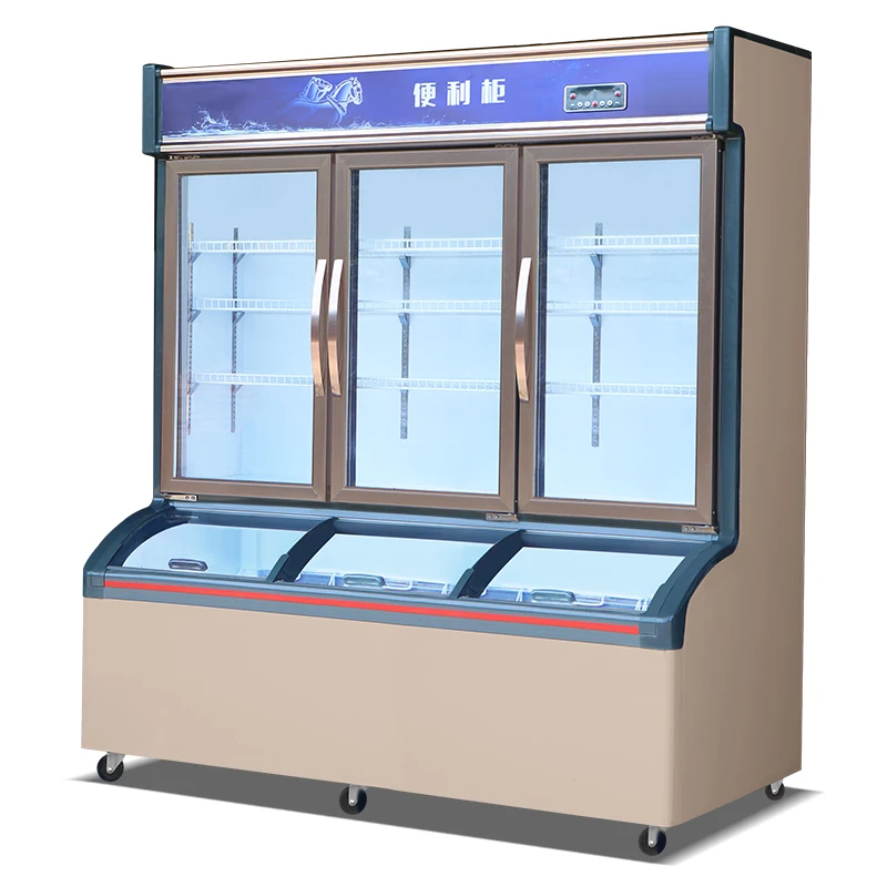 refrigerated topping display cabinet supermarket freezer air curtain refrigerator vertical freezer