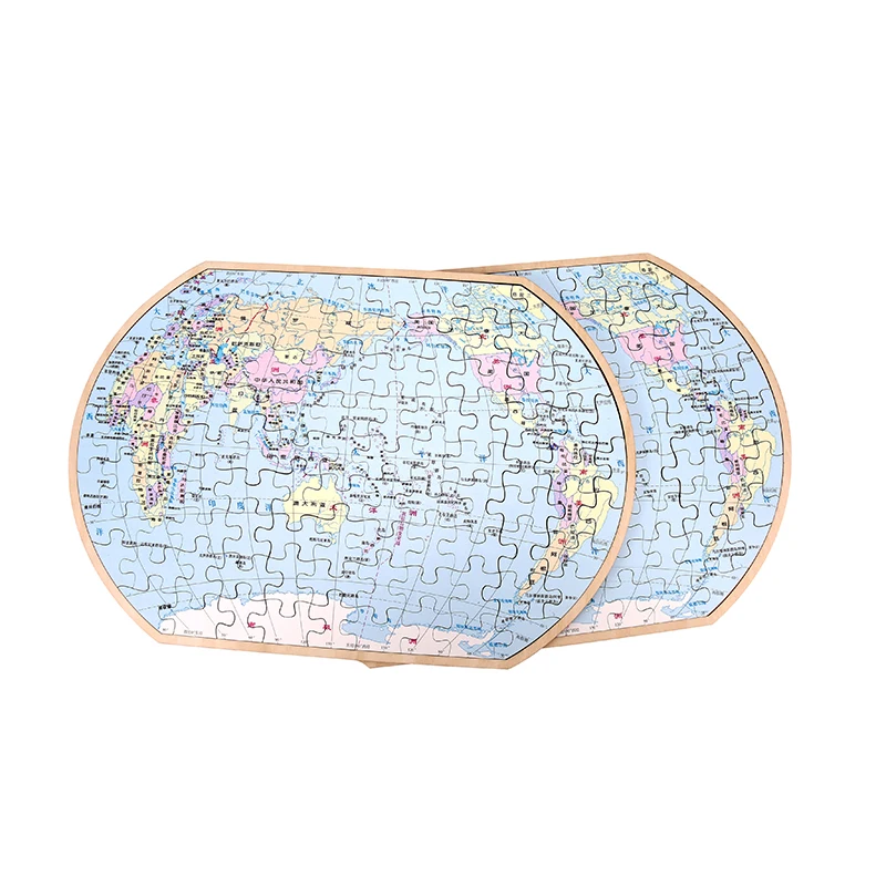 Factory Supply  hot sale Science education toy puzzle World map wooden puzzle Plane puzzles