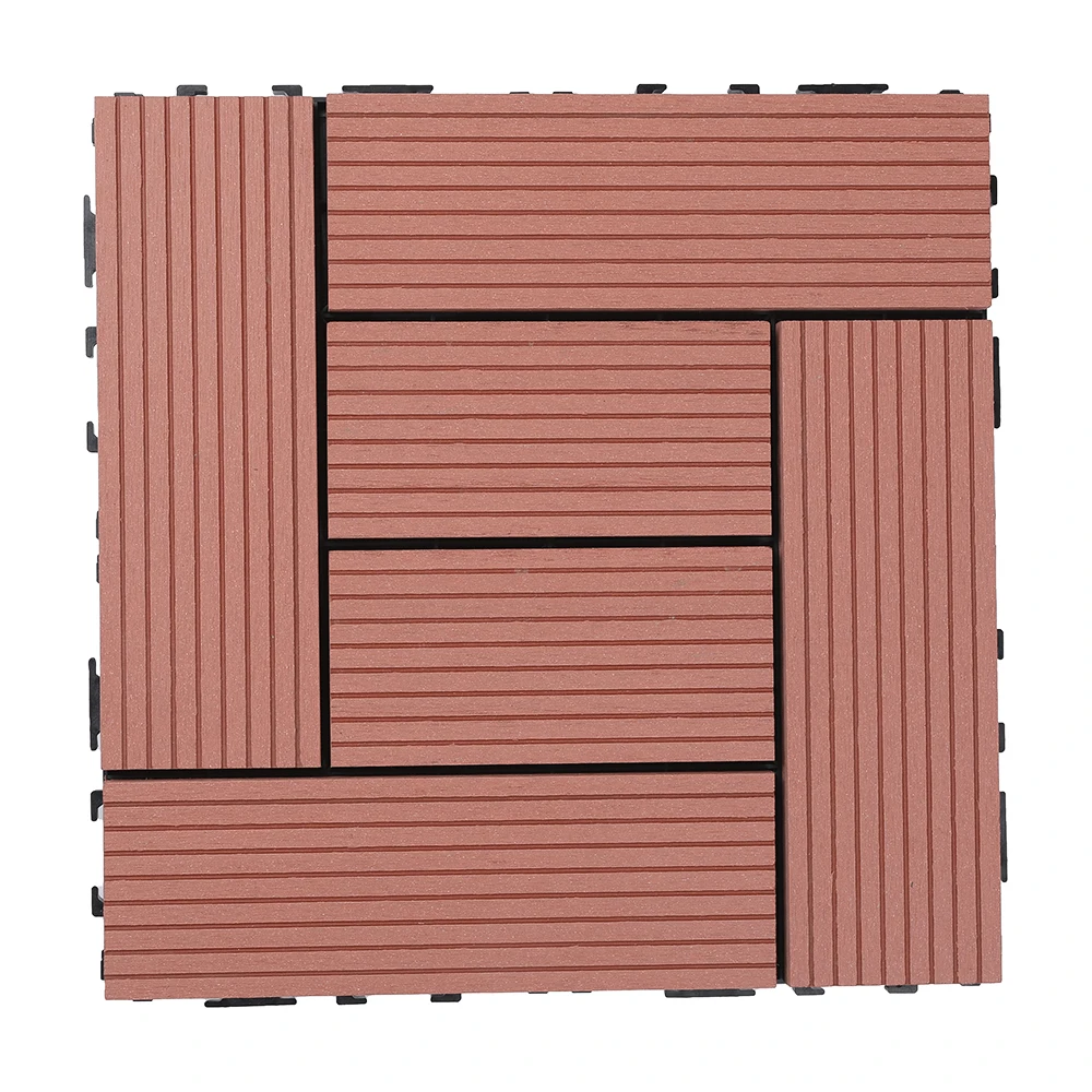 Wood plastic composite flooring WPC interlocking deck tile outdoor eco-friendly DIY decking tiles deep embossed composite tile