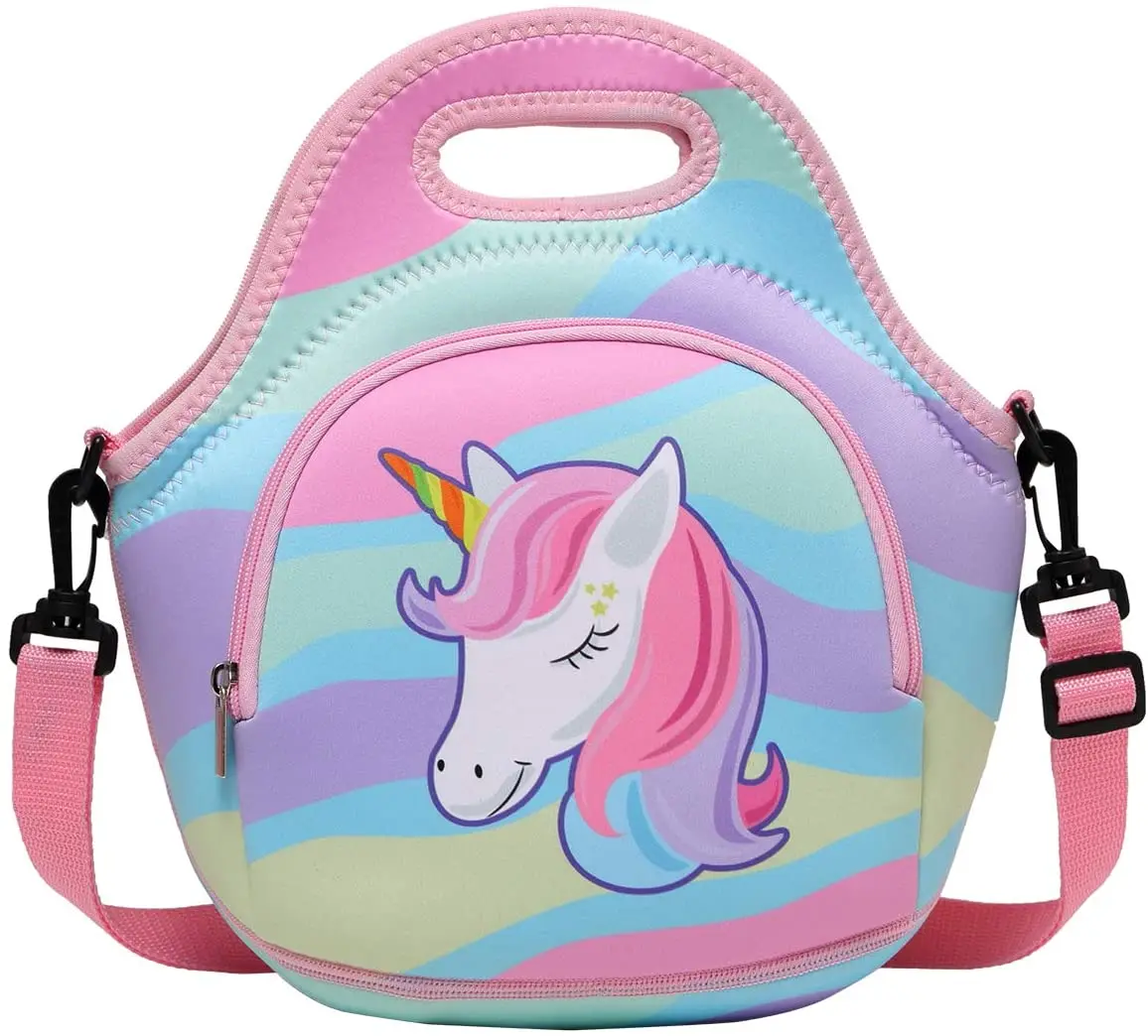 Hot sale neoprene lunch bag funny design insulated cooler lunch bag for kids