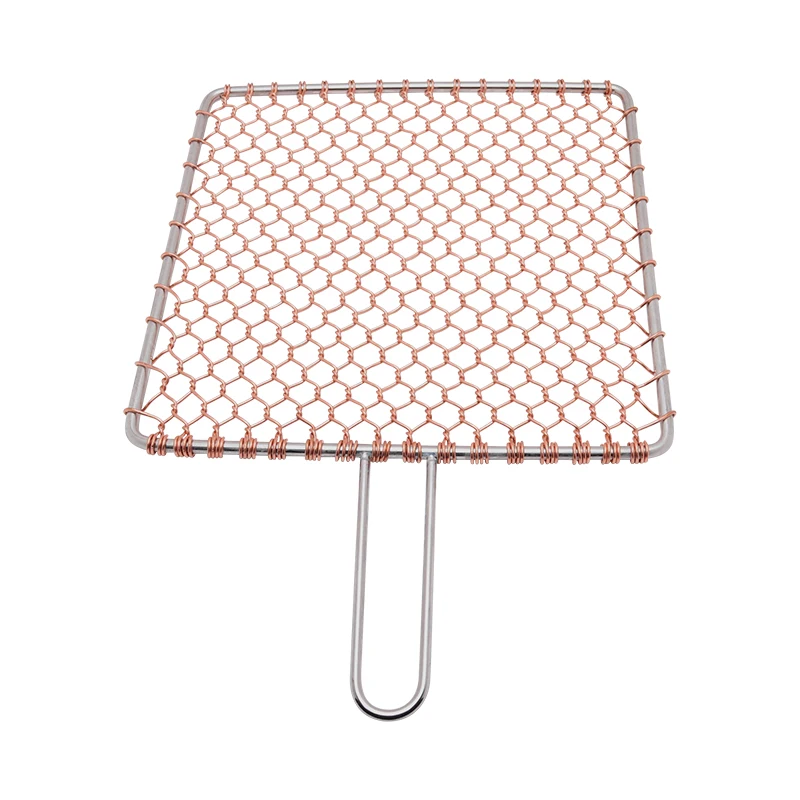 Pinniu 304 Stainless Steel Copper Round Grill Grates Wire Mesh for Barbecue Camping Restaurant Charcoal Electric Grill Stove