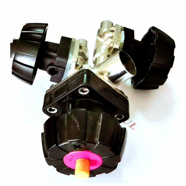 
Manual diaphragm valve Stainless steel drug multi-port diaphragm with four ports and three control valves 