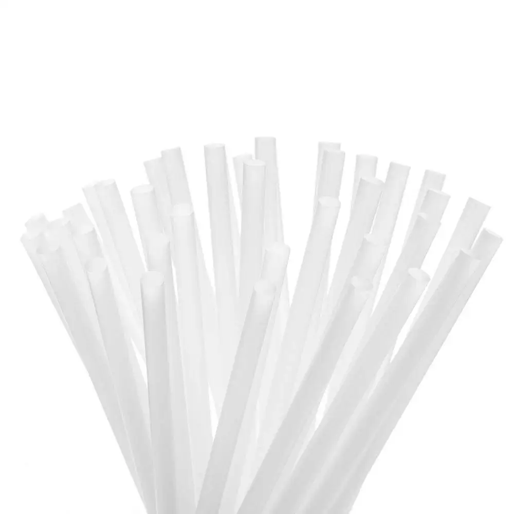 Eco Biodegradable Individually Wrapped Compostable Disposable Clear PLA Bubble Tae Straw For Drinks Iced Coffee Milkshake