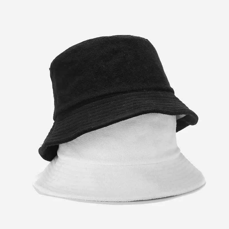Terry Towel Packable Bucket Hat Terrycloth Sun Hat Plain Colors for Men Women