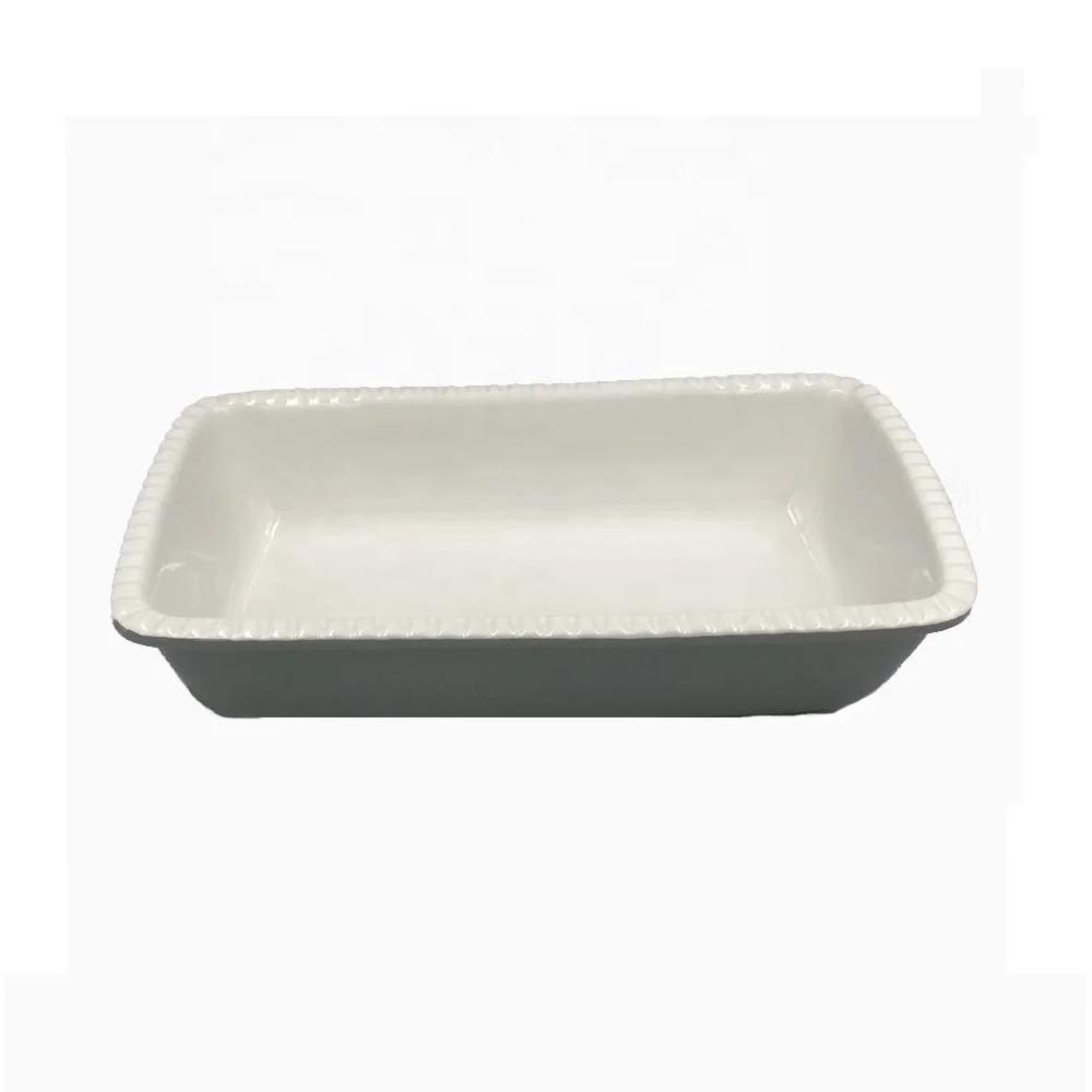 Gray Casseroll Serving Dishes Nordic Plates Ceramic Baking Tray Pan