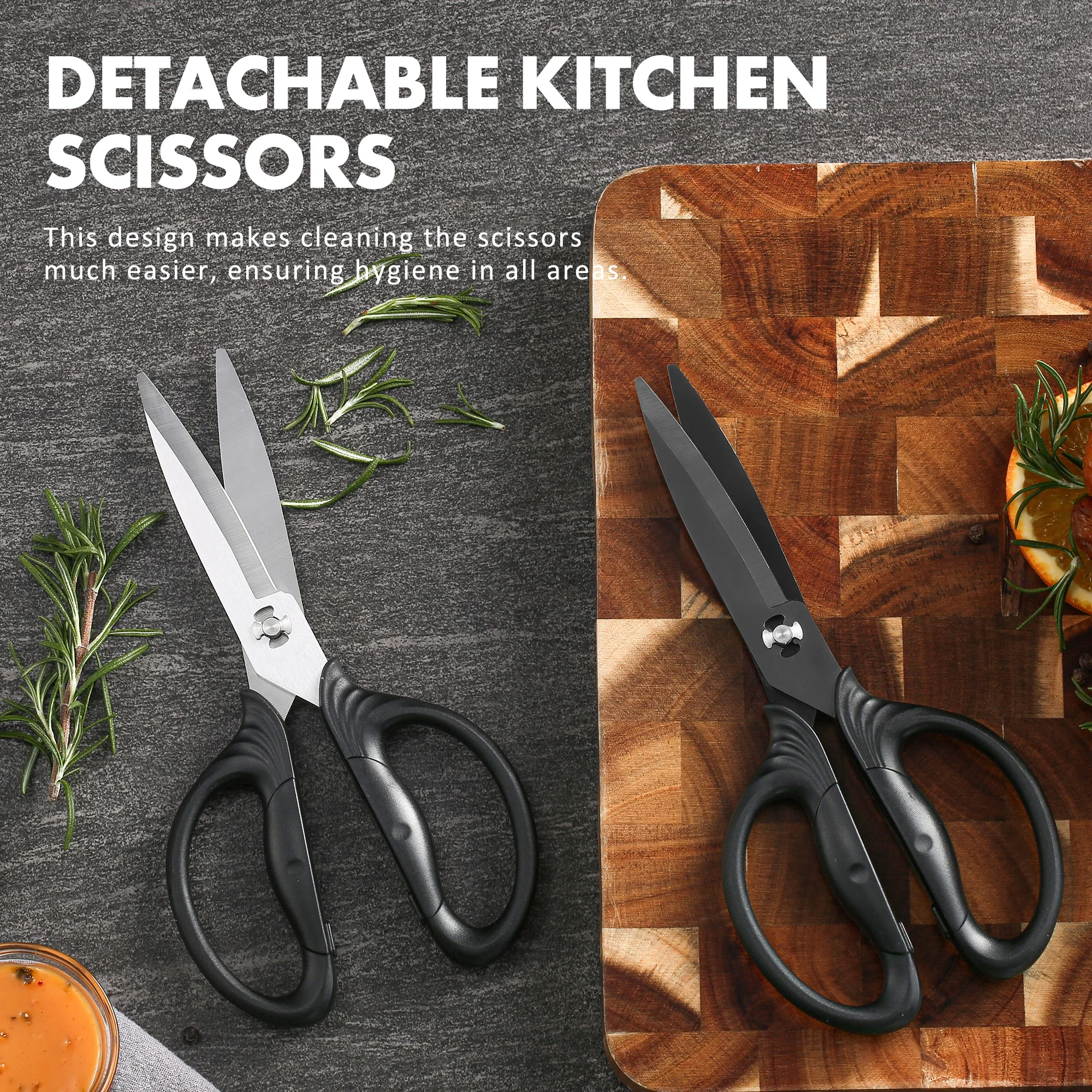 Heavy Duty Sharp Kitchen Shears Meat Scissor Titanium Coating Stainless Steel Kitchen Scissors