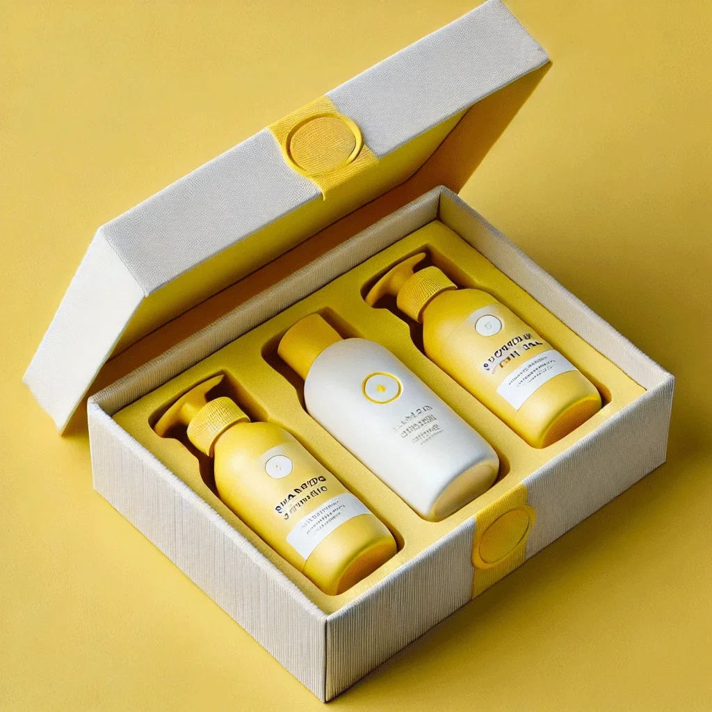 recyclable boite cadeau craft emballage boutique rigid cardboard hair conditioner shampoo packaging paper box with eva insert