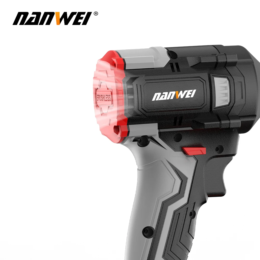 NANWEI 21V Power Tools Brushless Motor Electric Lithium Battery Impact Wrenches High Torque For Installation
