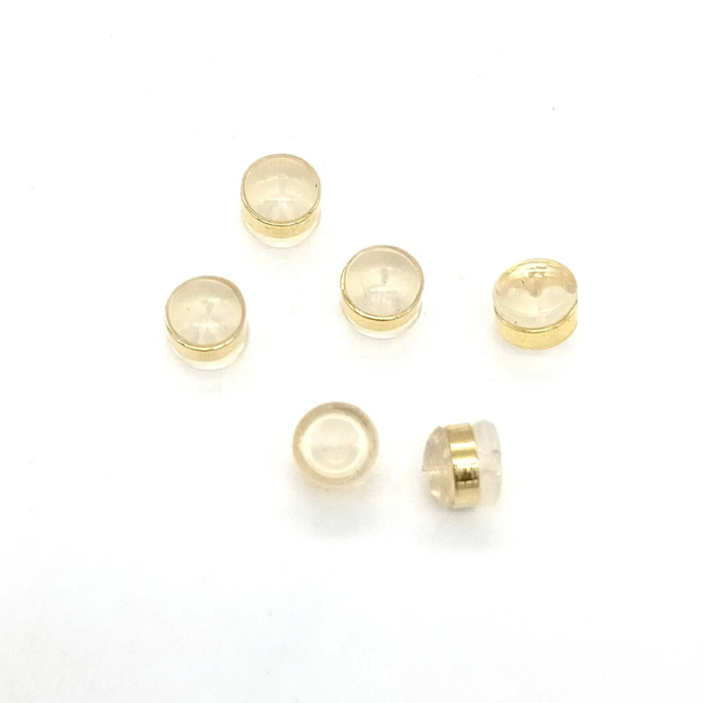 DIY Accessory Jewelry Findings Gold Silver Metal Brass Silicone Plastic Earring Stud Fit Backings Ear Back Stoppers