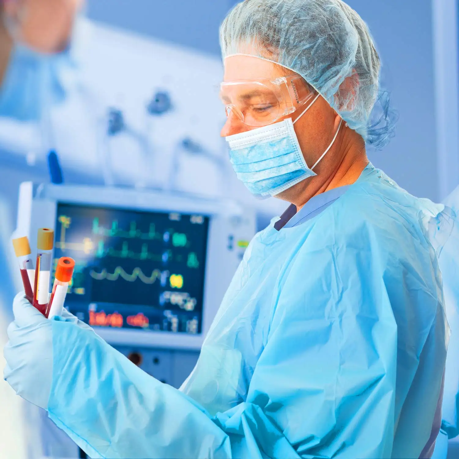 S & J хирургический халат, медицинская одноразовая Больничная Униформа медицинского класса 510K, медицинский Халат с большим циферблатом и длинным рукавом, открывающийся сзади