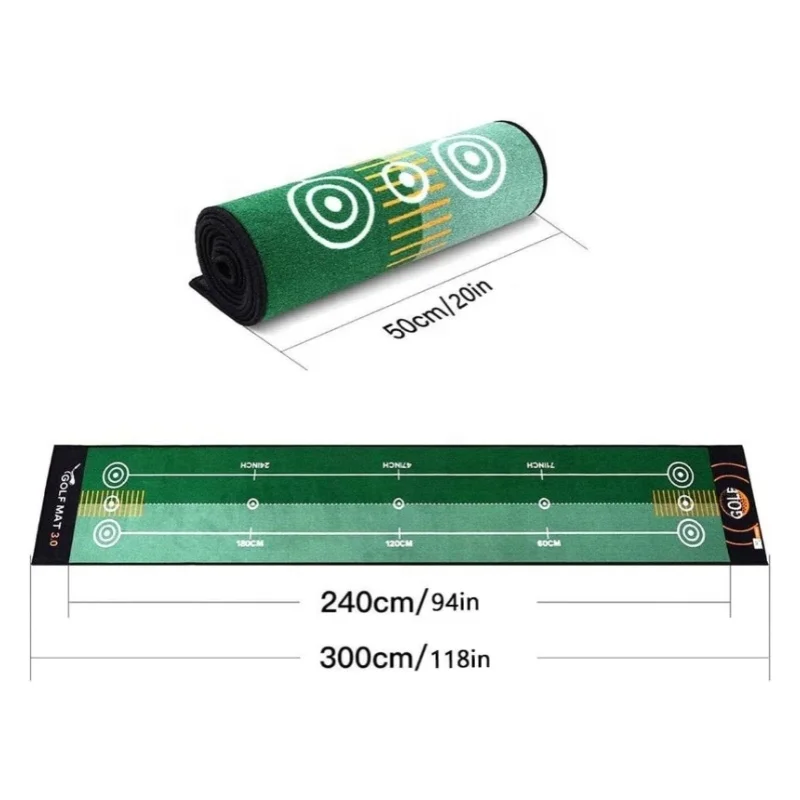 OEM Indoor And Outdoor Mini Golf Putter Practice Putting Green Training Mat With Trajectory