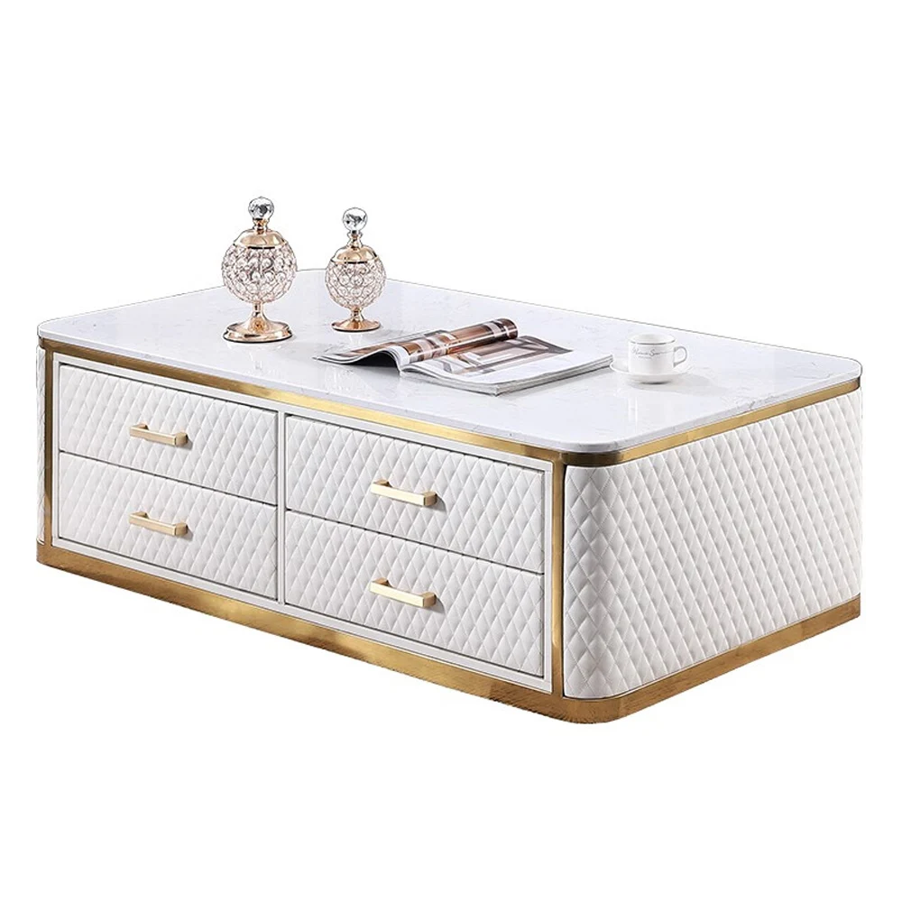 Modern Italian Design Square Tea Table Simple Luxury TV Cabinet for Living Room for Home or Business