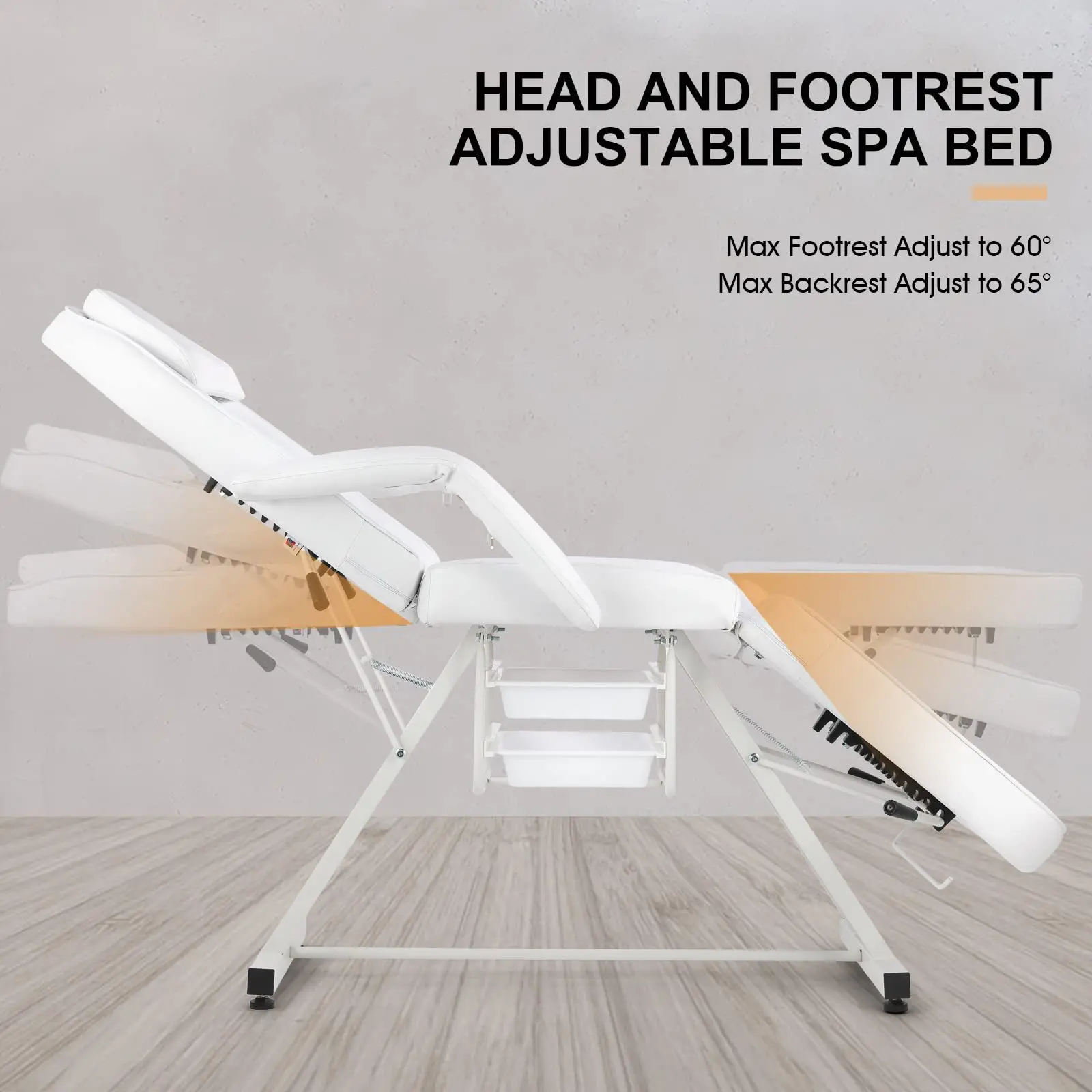 Hot Sale Luxury Pink Curve Lift Massage Table Salon Clinic Furniture Spa Facial Treatments Equipment Storage Box-for Hospitals