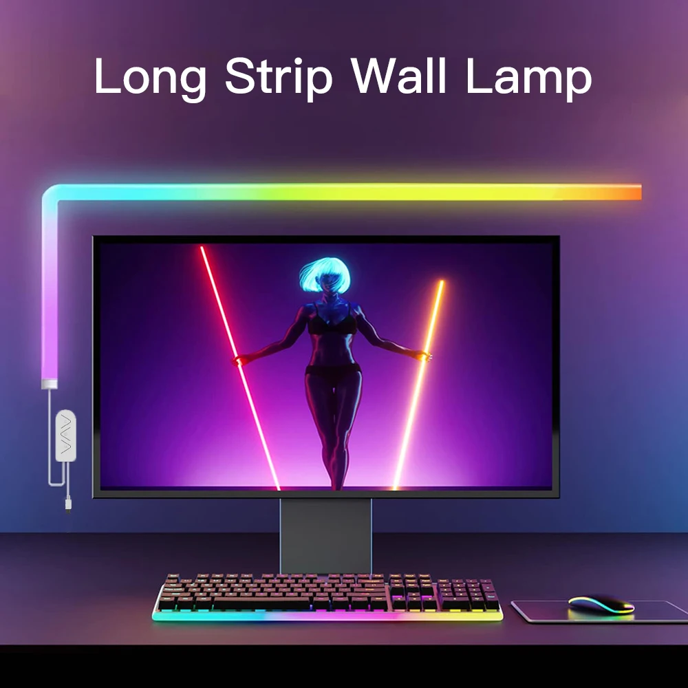 LED Smart Glide Wall Light RGBIC  Bluetooth WIFI Tuya APP Control Music Sync DIY Night Light TV Bedroom Game Room Bar Decoration