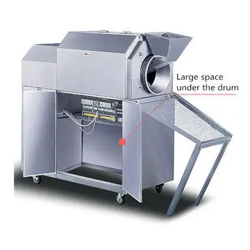Stainless Steel Rotary Drum Nut Roaster / Peanut Almond Cashew Nut Roasting Machine