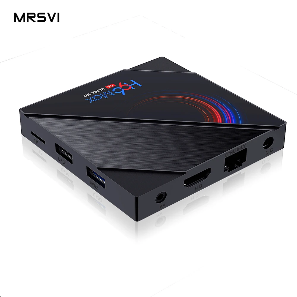 Новейший Android 10,0 Smart tv box 2,4 г/5G двухдиапазонный Wi-Fi android ТВ коробка со светодиодным экраном 6K Ультра HD декодер каналов кабельного телевидения компьютерной приставки к телевизору H96MAX