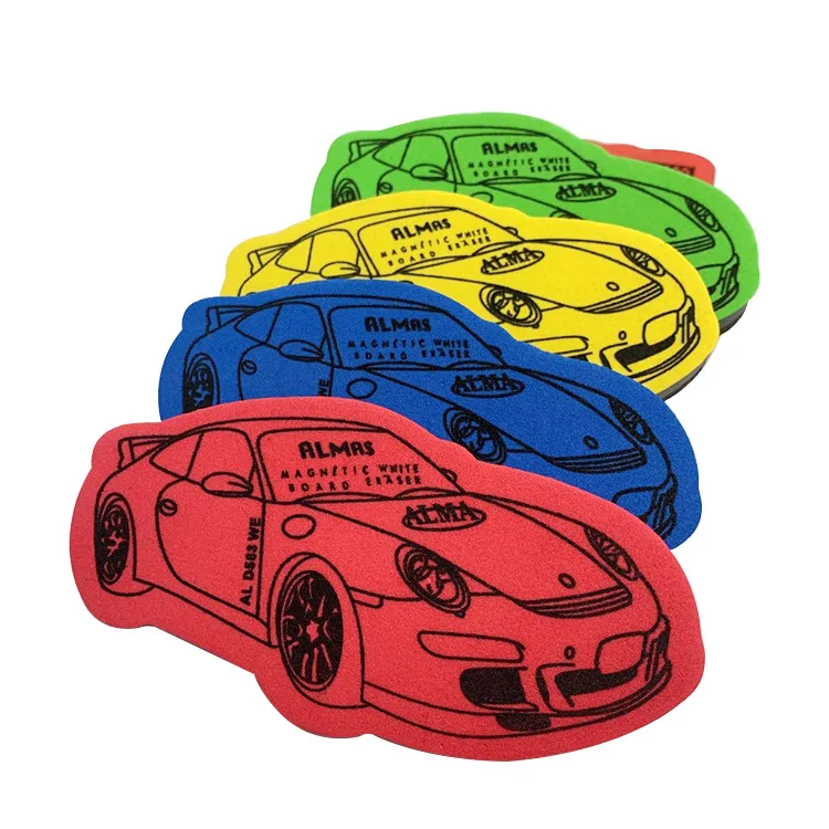 New Design Magnetic White Board Eraser Car Colored Eva Marker Pen  Magnetic Board Eraser
