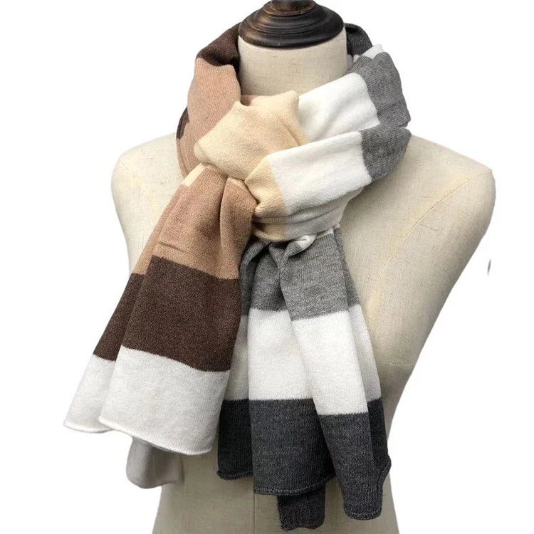 
Very soft handfeel rayon nylon blend stripe designer fancy hijab customised scarf 