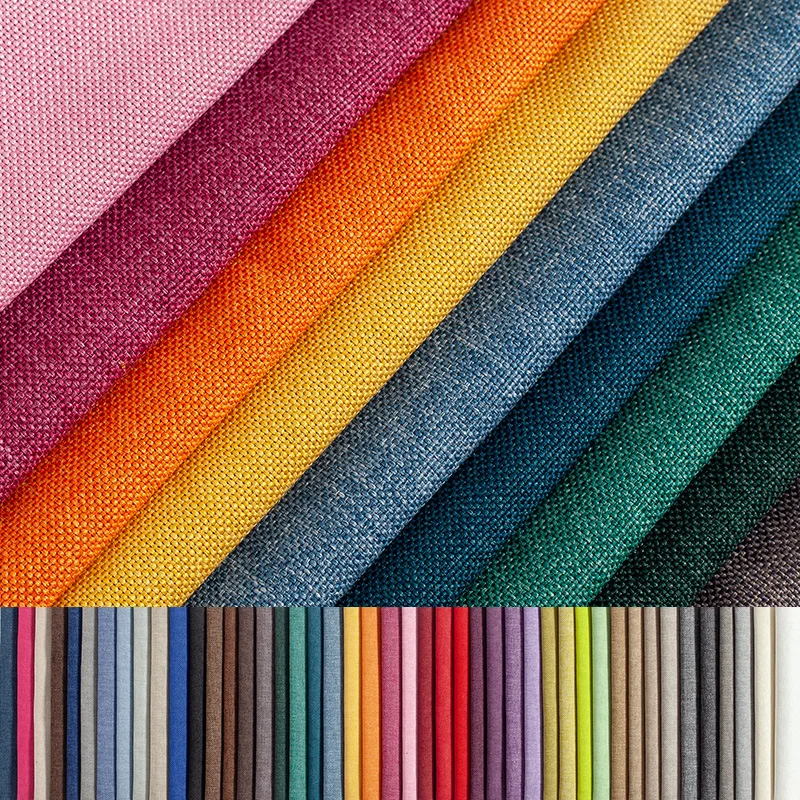 Wholesale polyester and linen thick soft and hard bag sofa fabric, linen cloth, cotton, linen canvas fabric, linen cloth