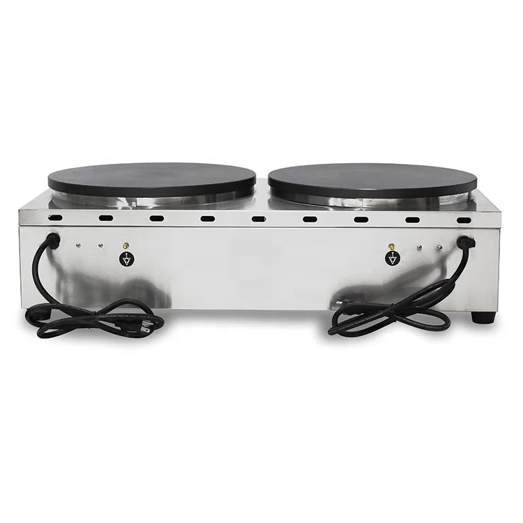 Stainless Steel Baking Equipment Double Hot Plate Automatic Crepe Maker Electric Crepe Making Machine