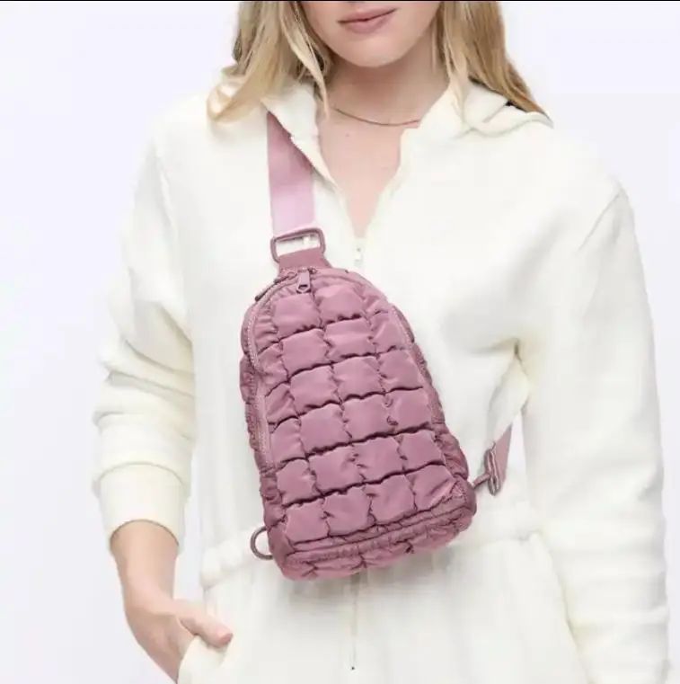 New Arrival Wholesale Custom Waist Bags For Women Puffer Fanny Pack Quilted Purse Puffer Chest Bag