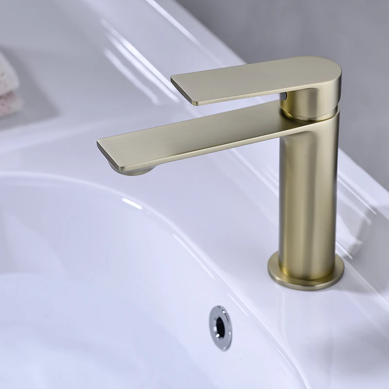 Antique Brass Mixer Water Tap Bathroom Sink Gold Matte Face Basin Faucets