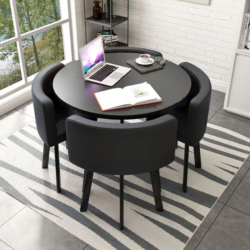 Modern Design Saving Place Coffee Table Sets Leisure Customized Round Dining Tables And 4 Chairs Set