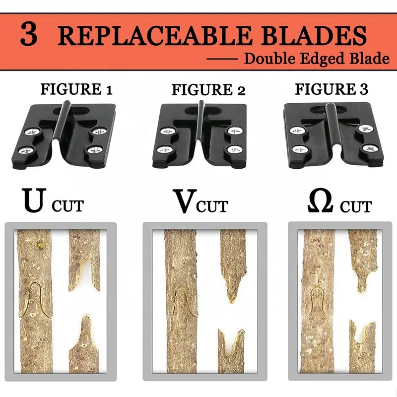 2 in 1 Garden Grafting Tools Pruner Kit with V-Graft/U-Graft Plant Branch Vine Fruit Tree Cutting Tool Kits Scissors