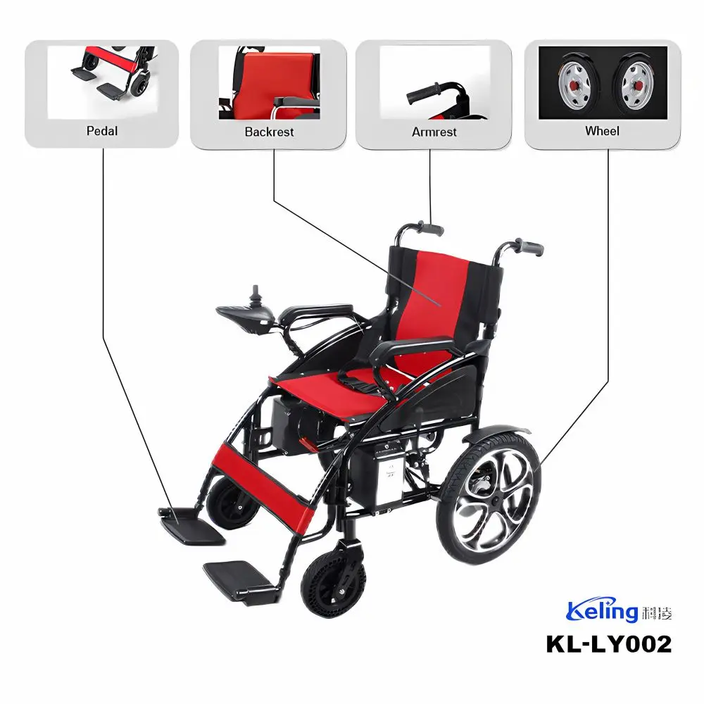 New Trending Lightweight Big Wheels Electric Wheelchair Disabled Motorized Folding Power Electric Wheelchair With Backrest