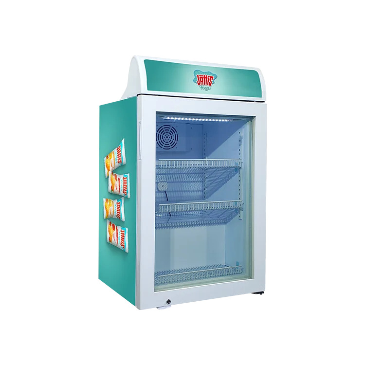Meisda SD98B 98L Commercial Table Top Compressor Glass Door Freezer MINI Upright Freezer with Lightbox