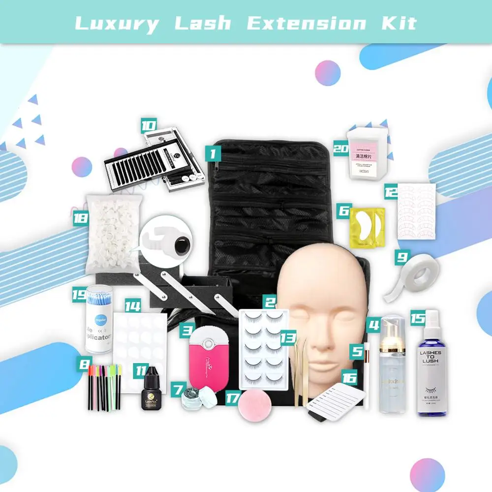 hot selling Makeup Bag Eyelash Extension Training Tools Private Label eyelash extension kit bag