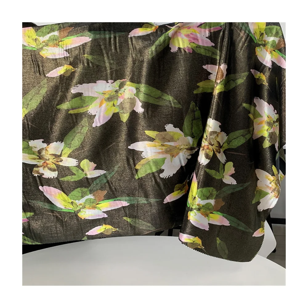 Best price Recycle Repreve Breathable Softskin Anti-static Print 100% Polyester Print Upholstery Fabric for woman dress