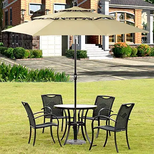 Outdoor Cafe Umbrella Custom Logo Fold Sun Shade Garden Market Golf Parasol Beach Patio Base Umbrellas For Restaurant