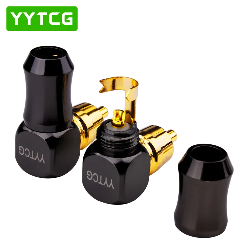  Разъем RCA для сварки L-образный прямоугольный позолоченный