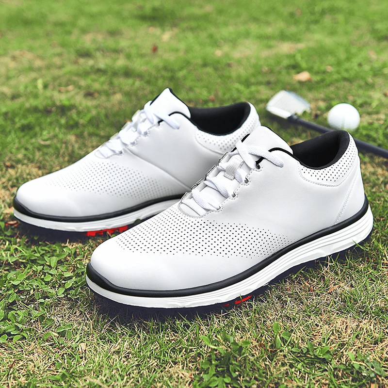 Factory Custom Oem Offers Outstanding Long-Term Cushioning Non-slip Waterproof Leather Microfiber Golf Shoes For Men