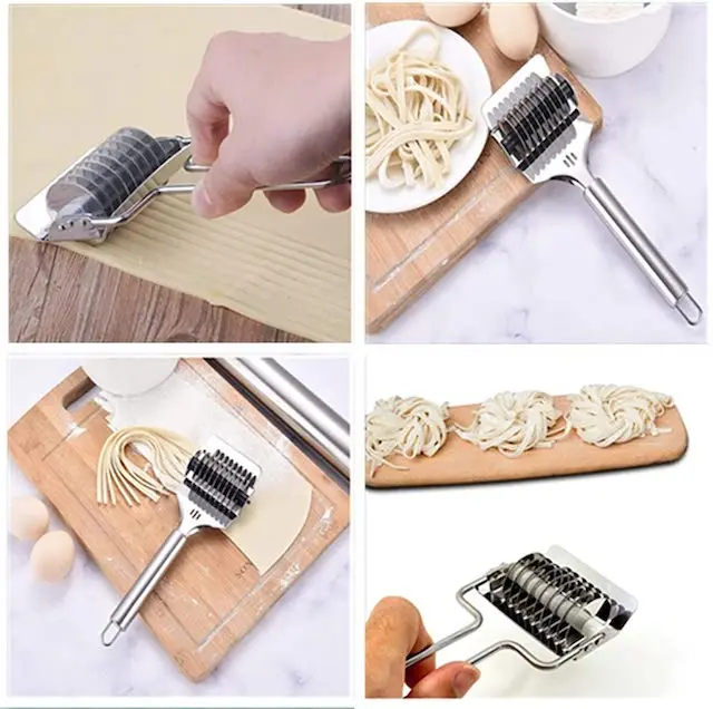 High Quality Spaghetti Maker Lattice Roller Stainless Steel Pasta Noodle Cutter