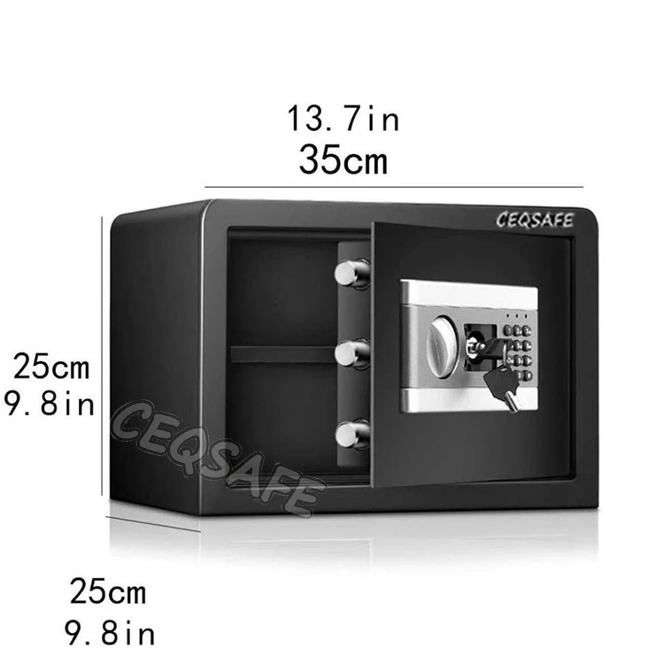 CEQSAFE High-end Mini Size Black Home Cash Box Electronic Money Safe Box