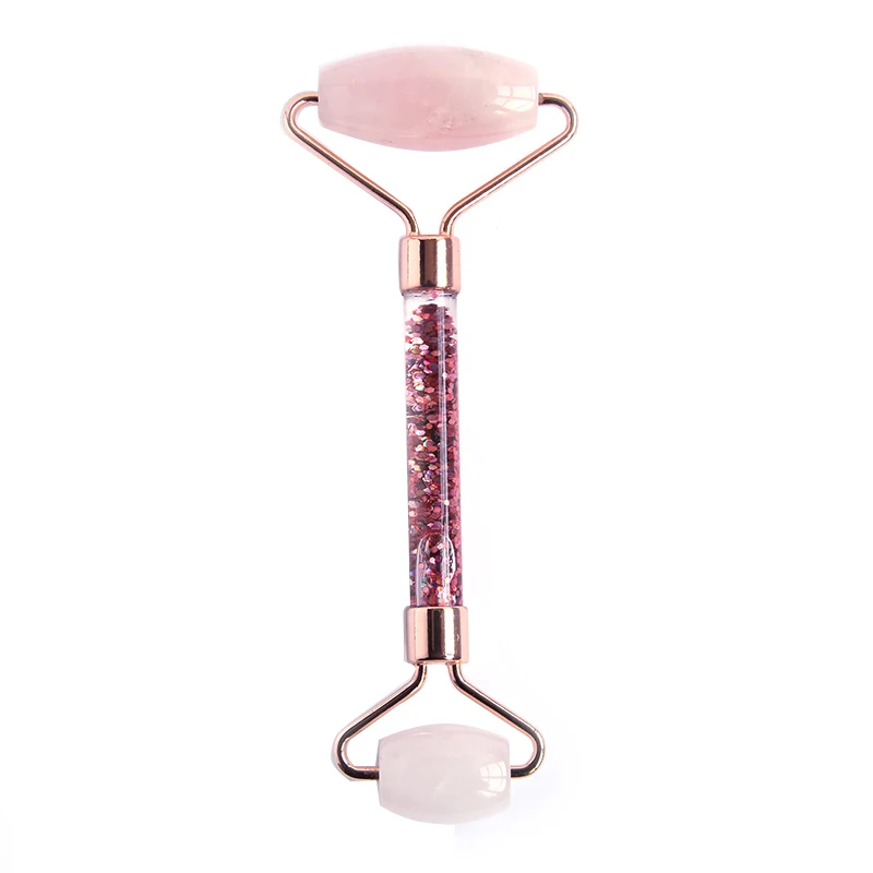 Custom logo facial massage rose quartz crystal stone gua sha tools set jade roller massager for face