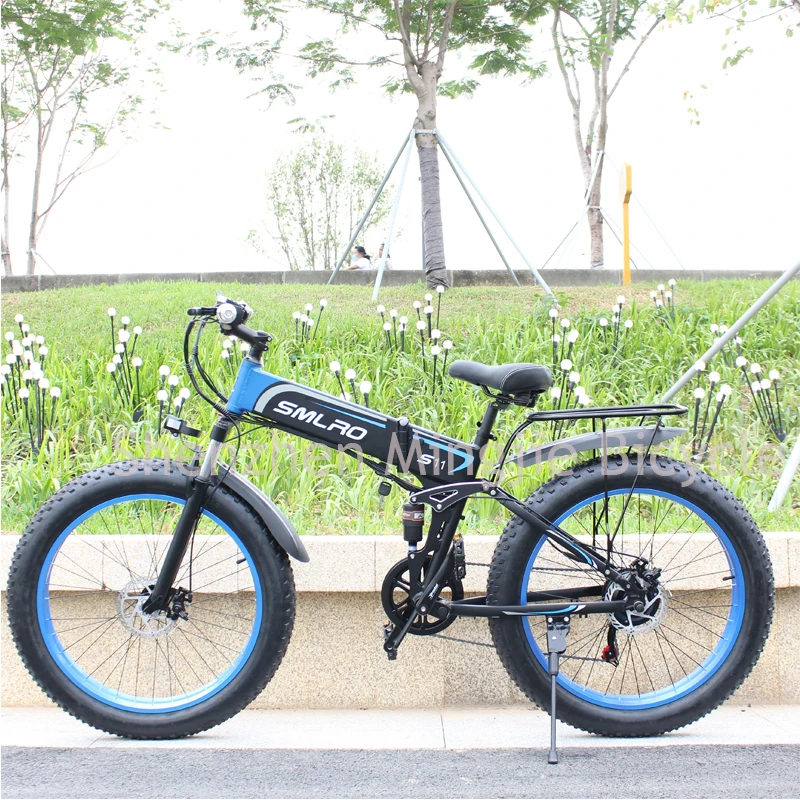 2022 Wholesale 1000W 14AH electric bike Full Suspension e bike folding electric sport mountain bicycle fat tire ebike