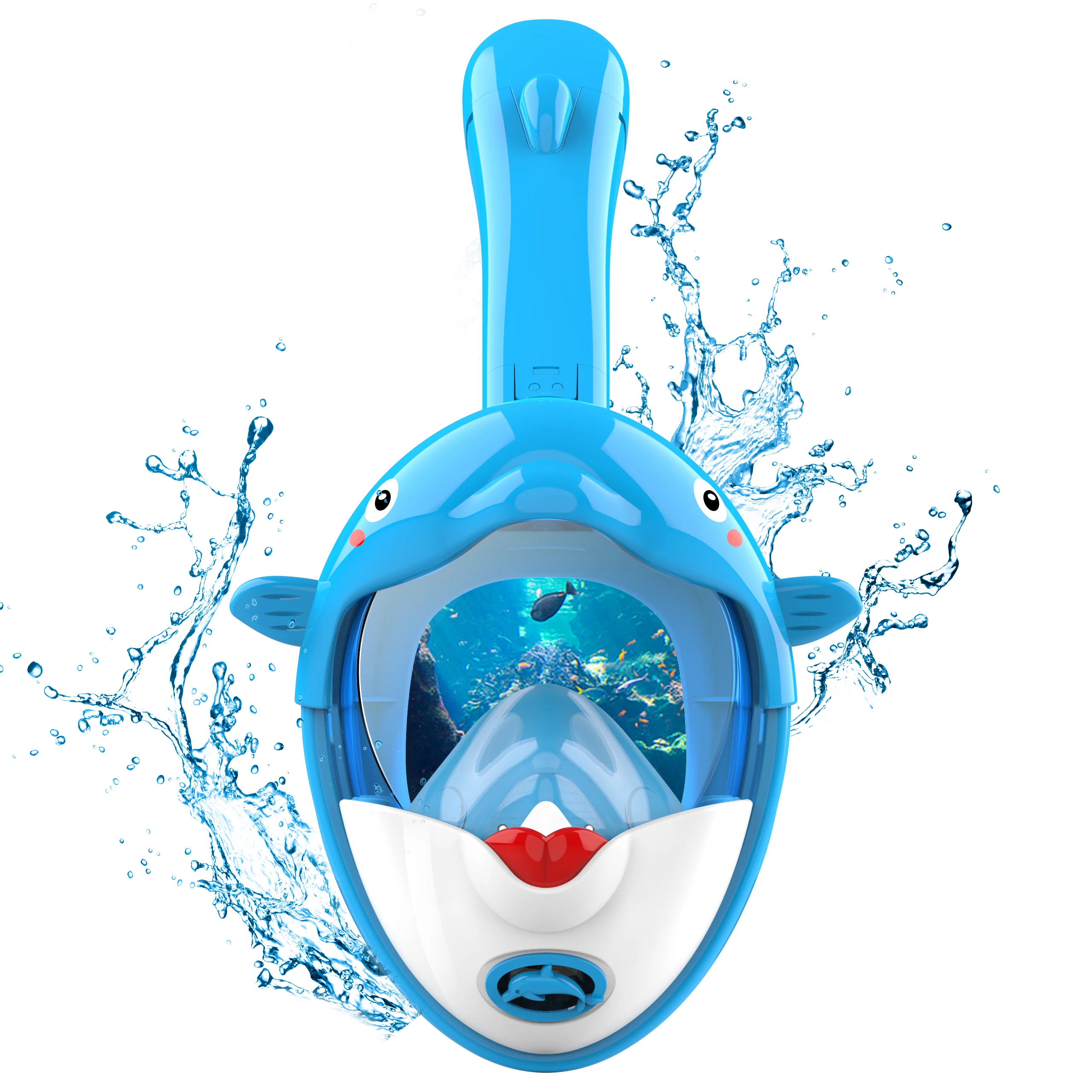 Factory Wholesale Dry Top Full Face Snorkel Mask For Kids  Diving Mask Anti Fog Easy Adjustable Strap Waterproof Snorkel Mask