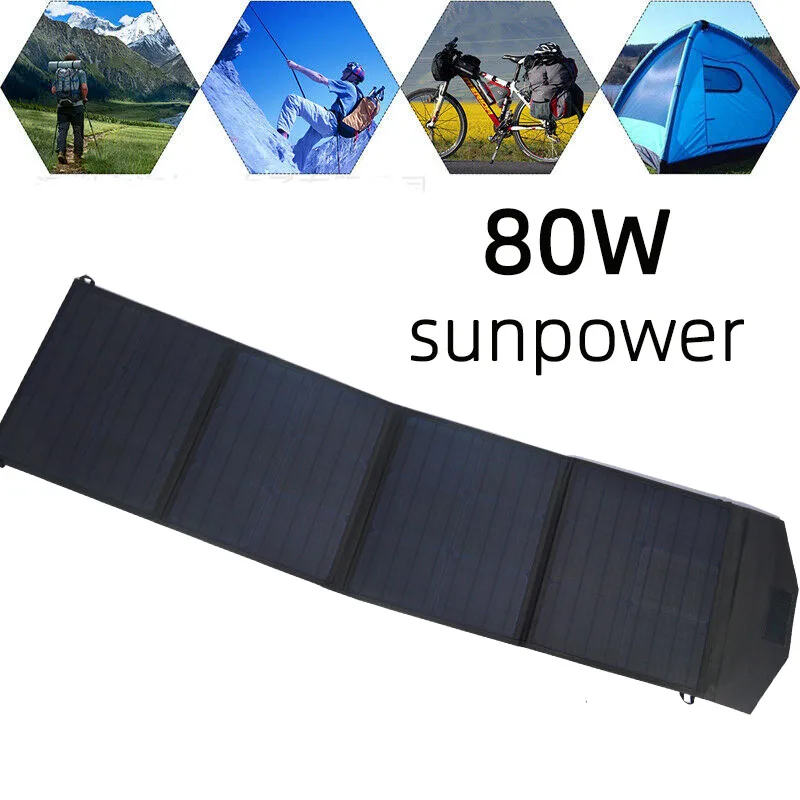 40w 60W 80w 100w Portable Foldable solar charger High Conversion Efficiency  Mono Solar Panel chargers Daul USB single DC 18V