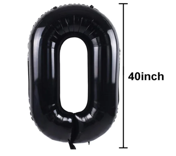 Manufacturer accept customization OEM individual package wedding party decor globos 40inch number 0-9 foil balloons wholesale