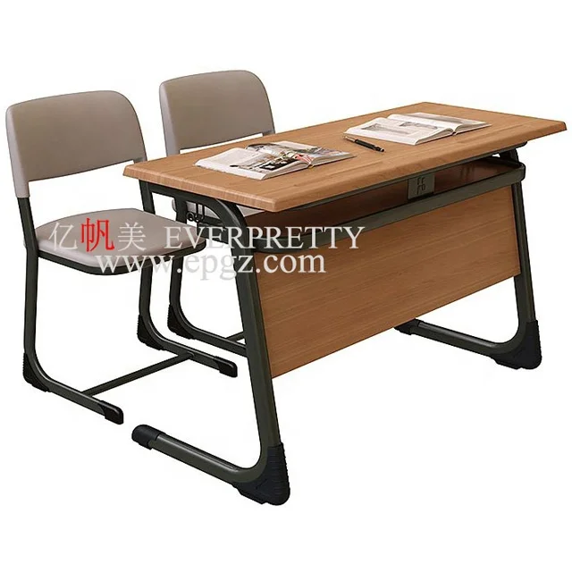 Школьная мебель для учащихся тяжелых условий эксплуатации легкий цвет прочная формованная доска двойные столы и стулья наборы продажи