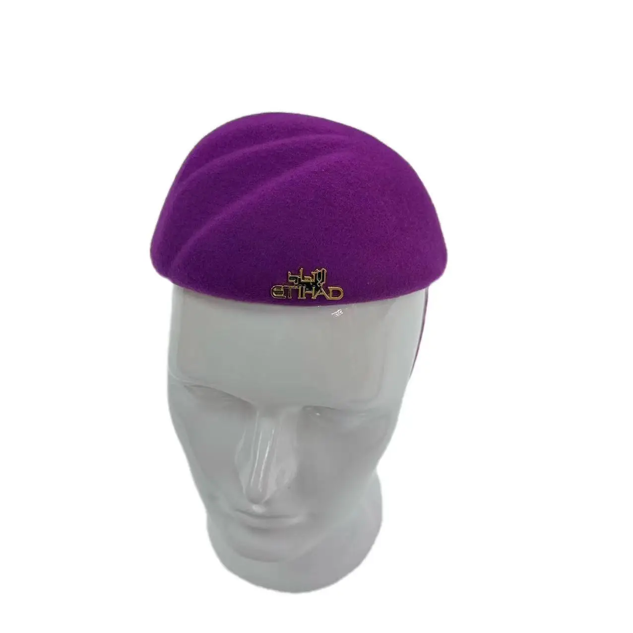 Middle East UAE Airline Stewardess Wool Rabbit Tactical Felt Beret Marine Hat Uniform Hat