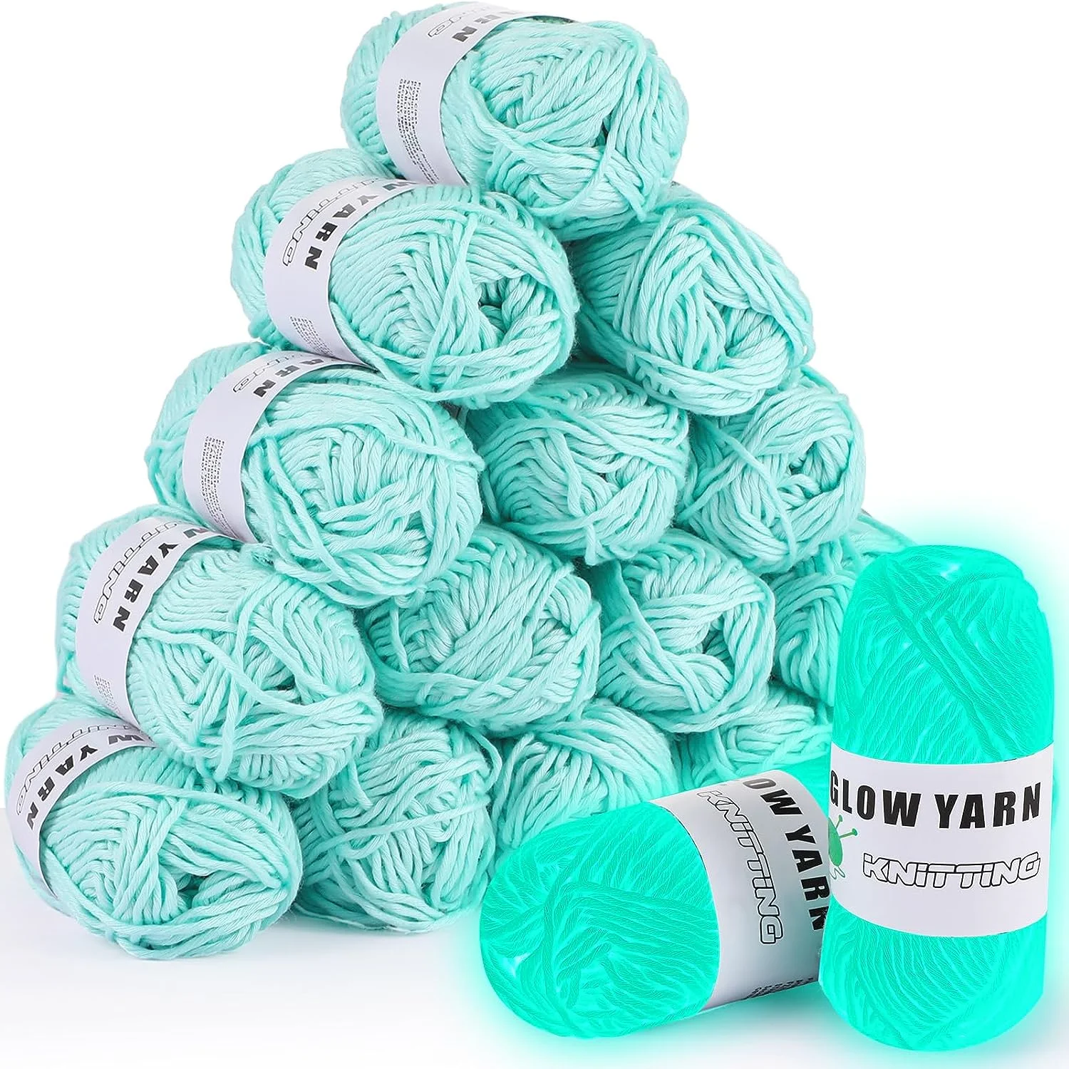 4mm Novel Functional glow in the dark crochet yarn reflective yarn glow in the dark knitting yarn for party