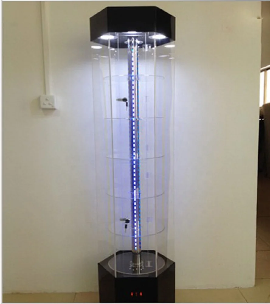 acrylic display standing round glass jewelry glass shelves