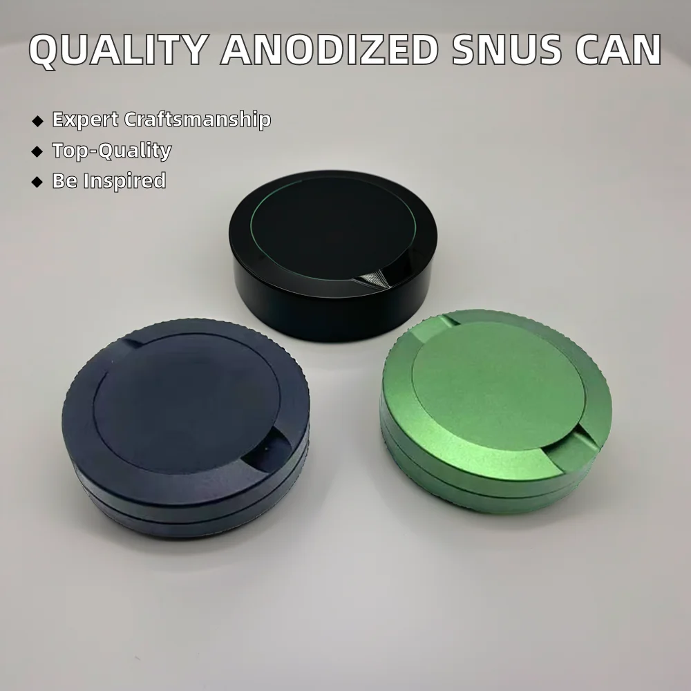 Popular High Quality Stainless Steel Snus Can Aluminum Black Green Red Silver Anodizing CNC Machined Drilling Wire EDM