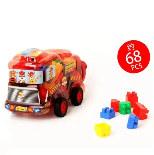 Best selling diy educational toy kids building blocks 68pcs assembly square building blocks toy customization