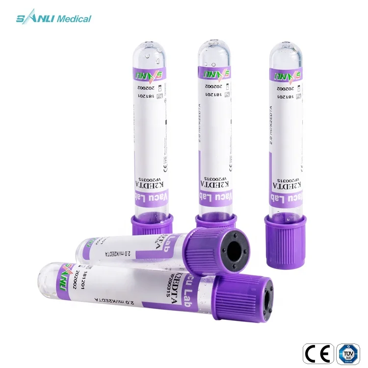 High Quality Cheap Price K3 EDTA Test EDTA K3 Blood Collection tube PET Plastic With Rubber k2 k3 edta blood collection tube