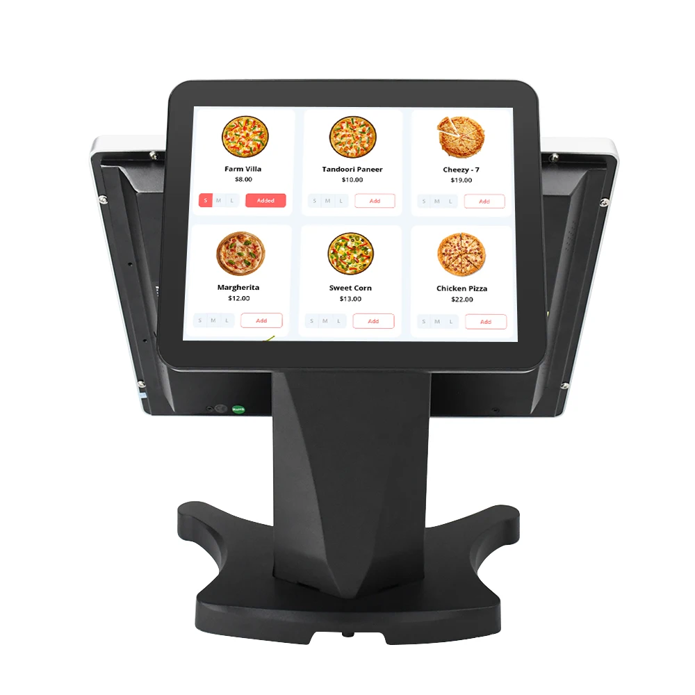 15 Inch Dual Touch Screen Machine Windows Restaurant Point of Sales Systems POS Electronic Smart Cash Register